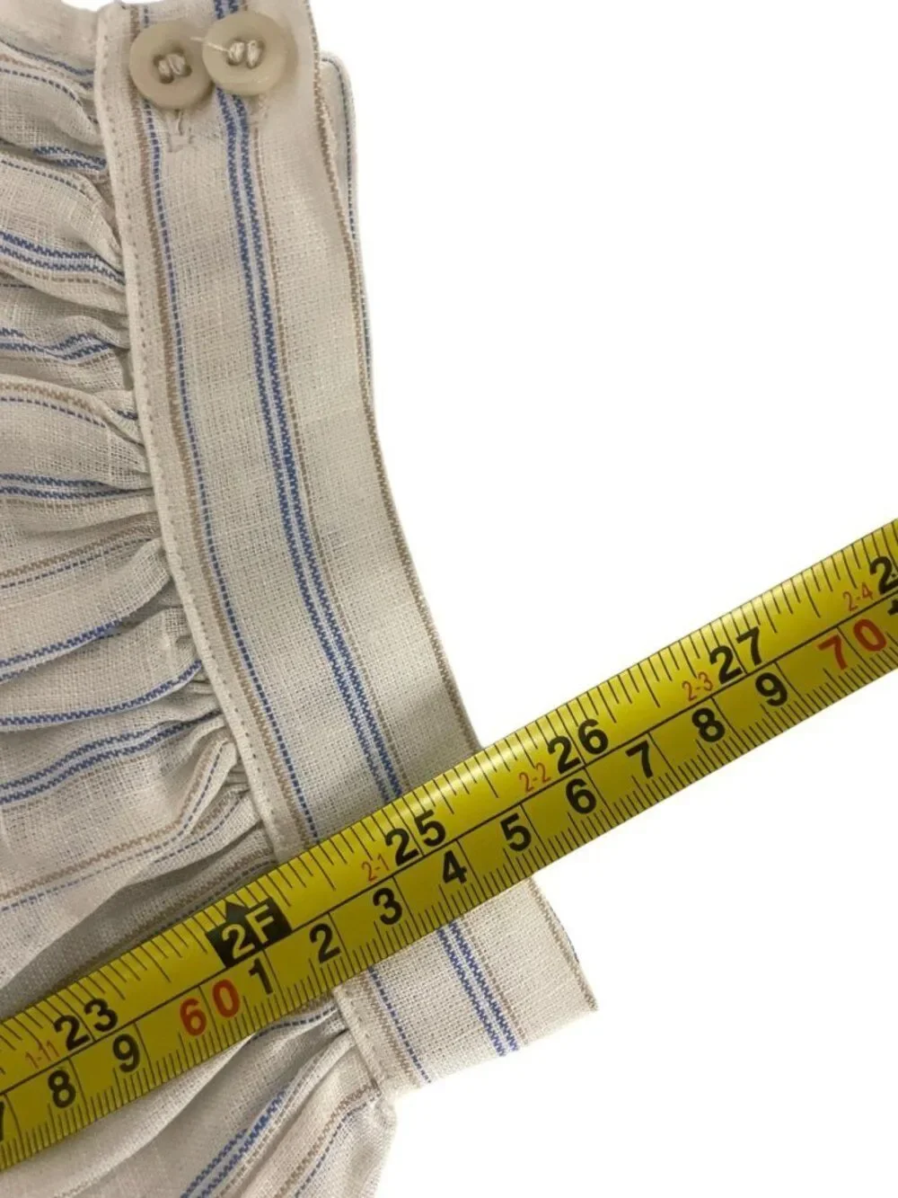 Zara ZW Womens Balloon Pants Trousers XS S White blue striped Linen 3736/249 NWT
